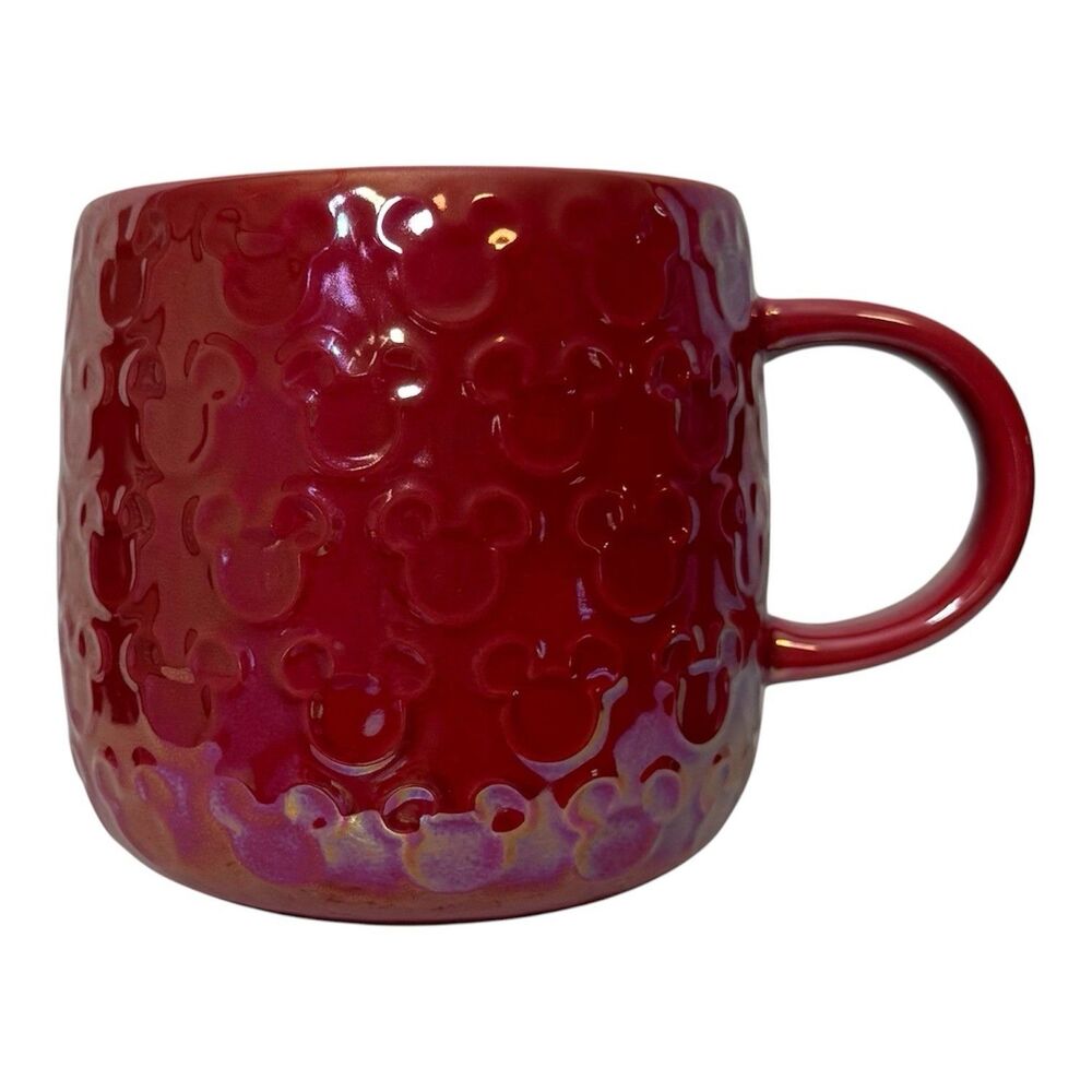 Disney Parks Iridescent Mickey Mouse Icons Coffee Mug Red